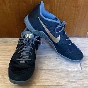 Nike Lunarlon Men's Black and Gold Sneakers